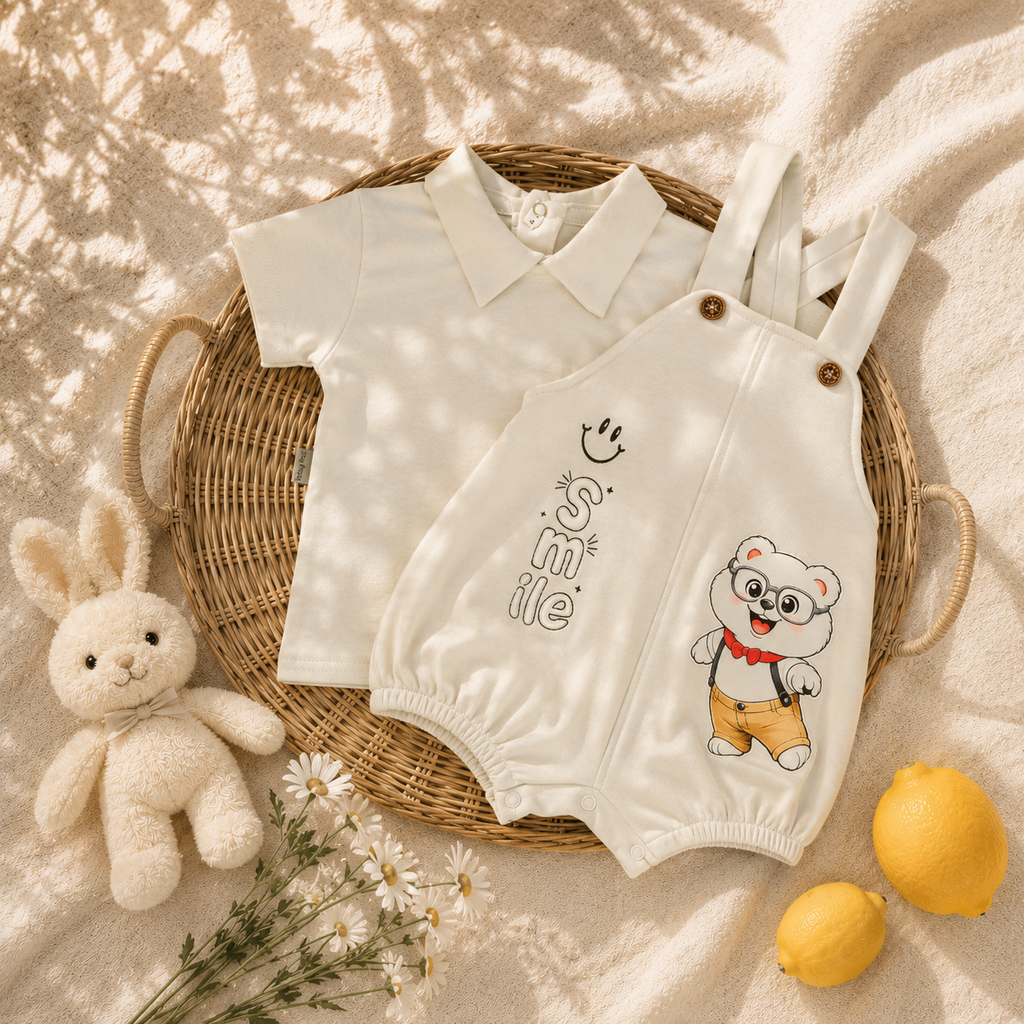 Barboteuse élégante avec t-shirt pour bébé
