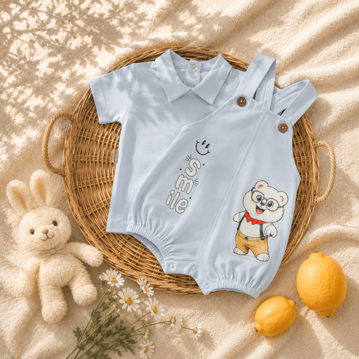 Barboteuse élégante avec t-shirt pour bébé