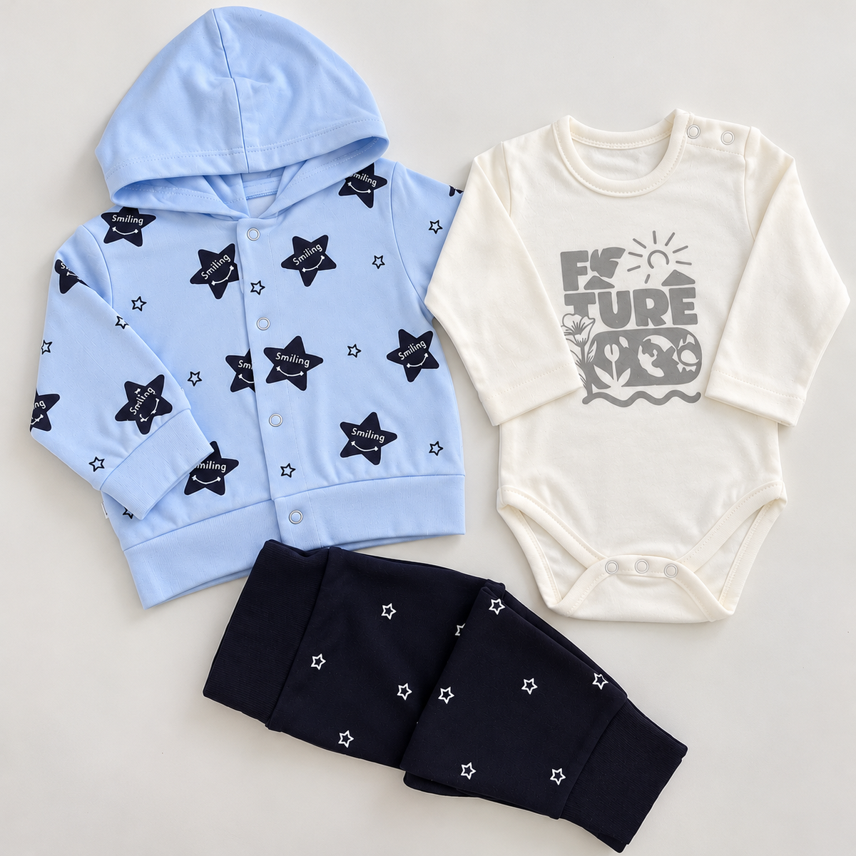Ensemble bébé 3 pièces — Un joli look pour votre tout-petit 🤍
