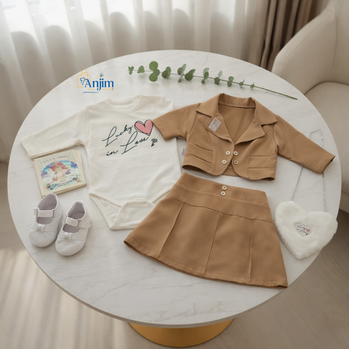 Ensemble Bébé Fille Premium – 4 Pièces