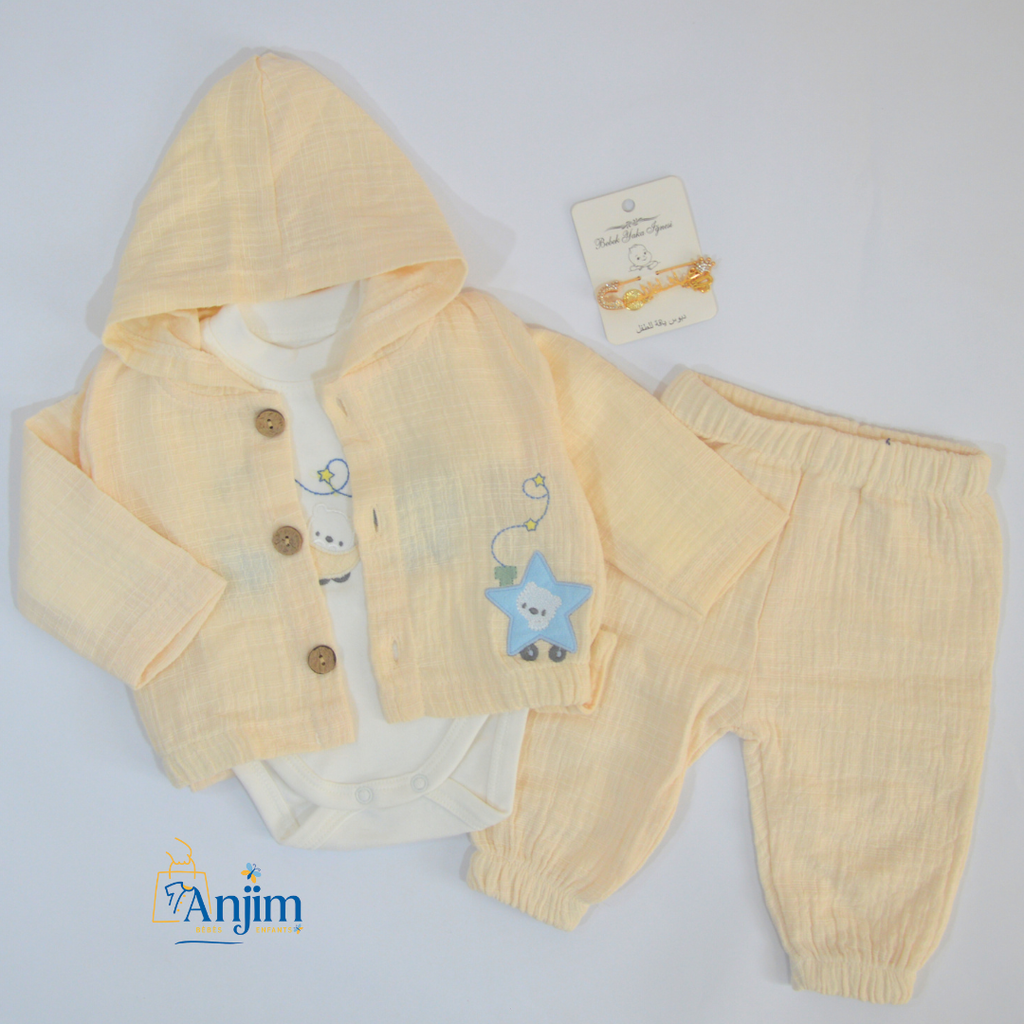 Ensemble bébé de luxe – Broderie raffinée