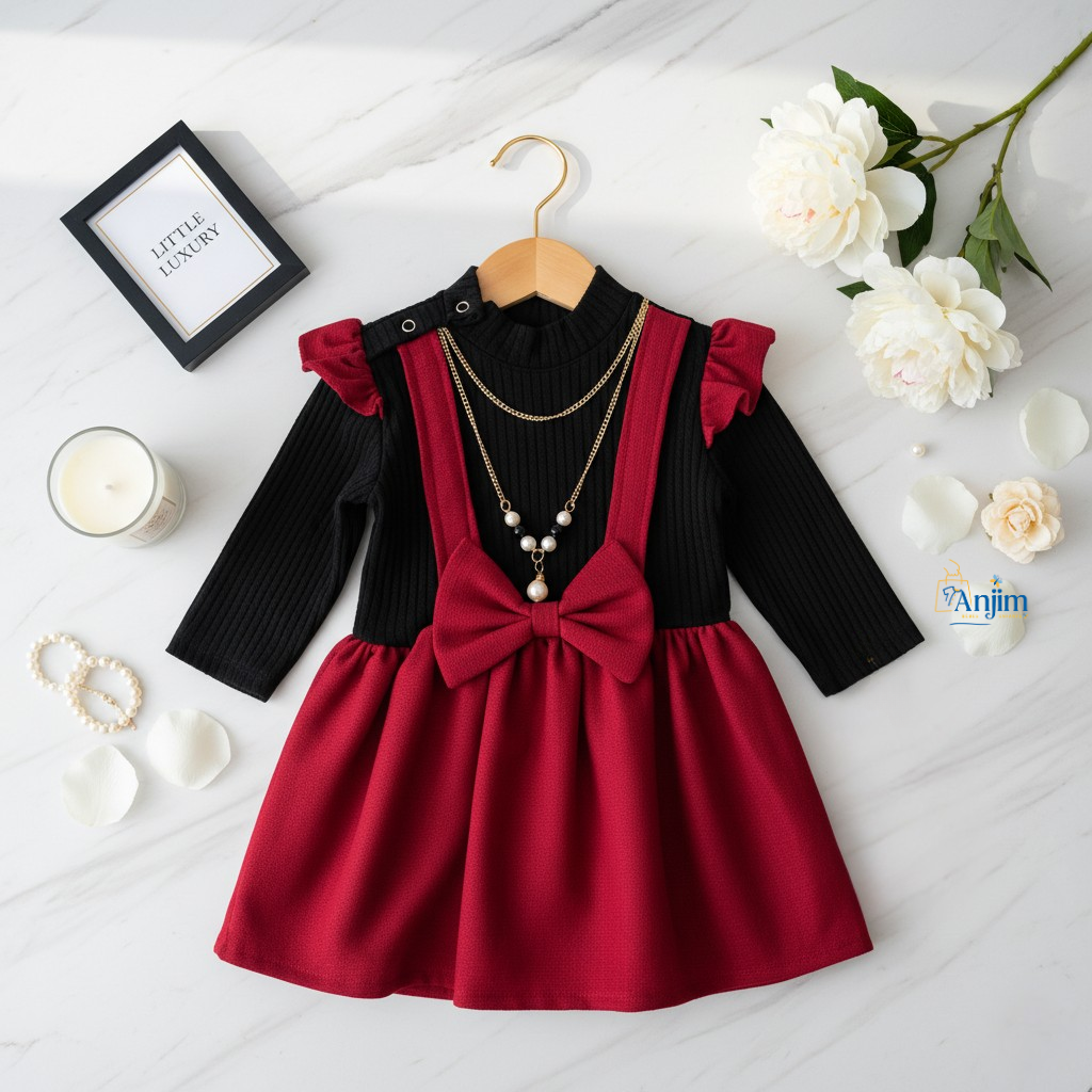 Robe enfant élégante – rouge foncé