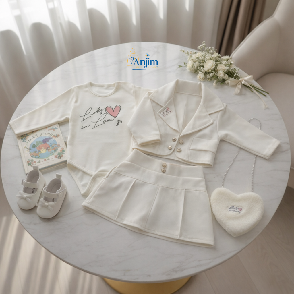 Ensemble Bébé Fille Premium – 4 Pièces