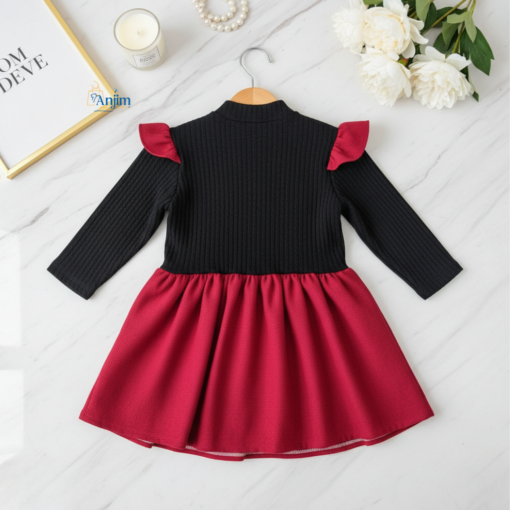 Robe enfant élégante – rouge foncé