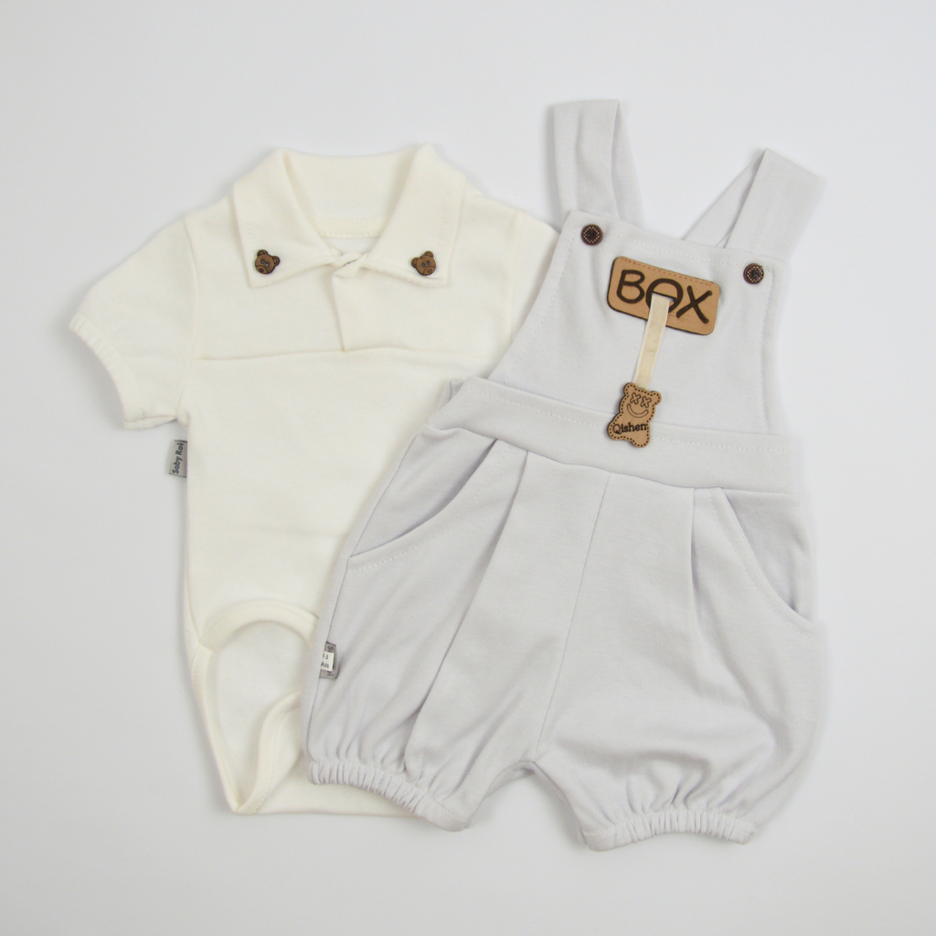 Salopette Bébé Élégante avec Body à Col