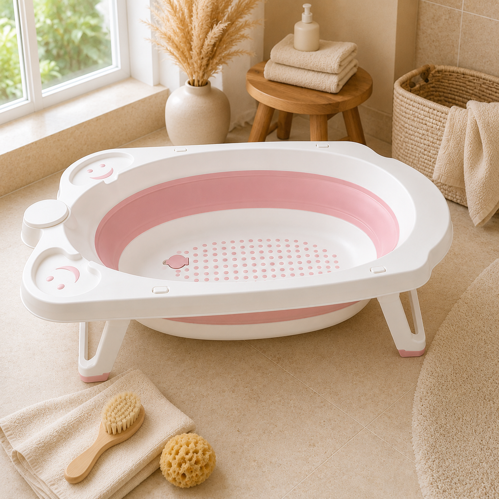 Ensemble de Bain Pliable pour Bébé – Baignoire, Seau & Louche