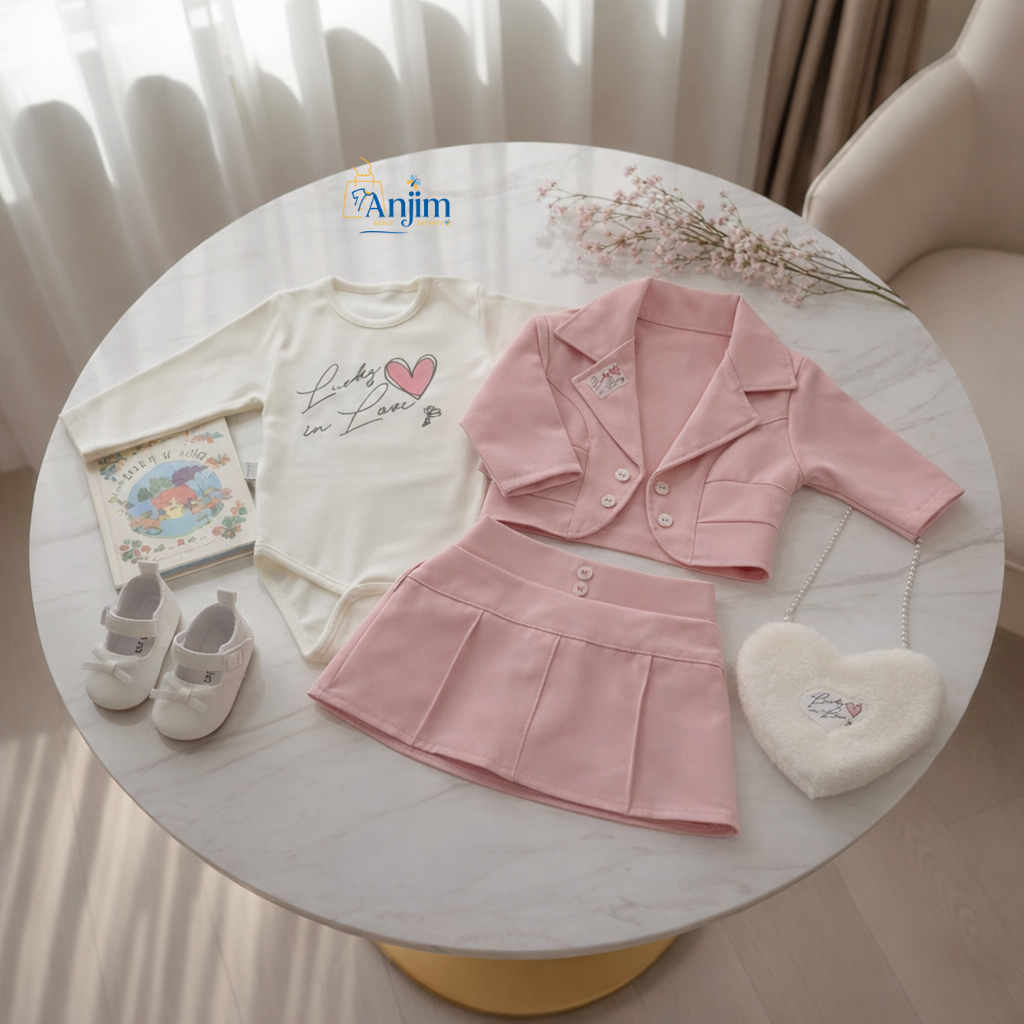 Ensemble Bébé Fille Premium – 4 Pièces