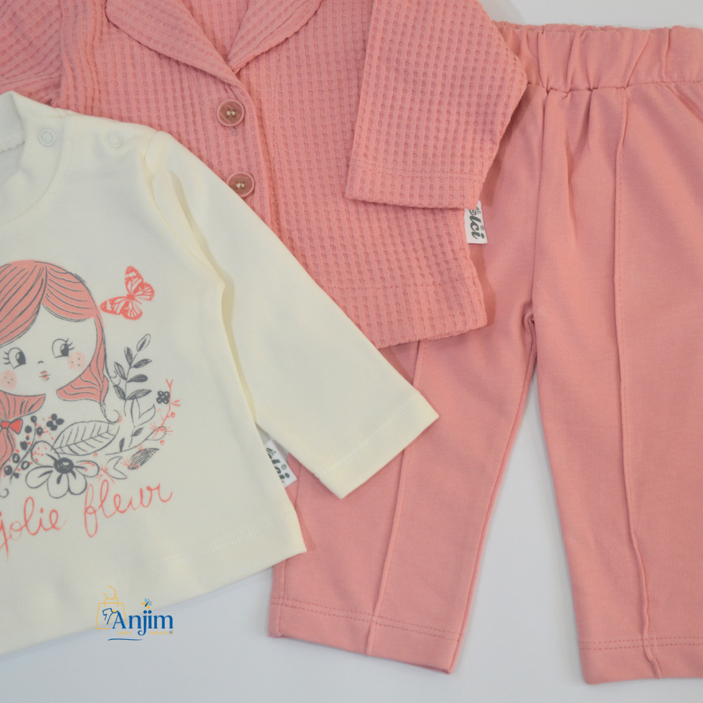 Ensemble 3 Pièces Bébé Fille