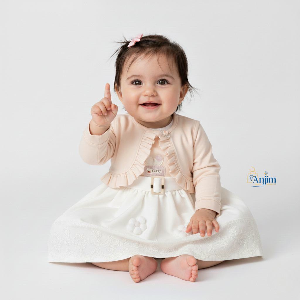 Ensemble robe bébé élégant