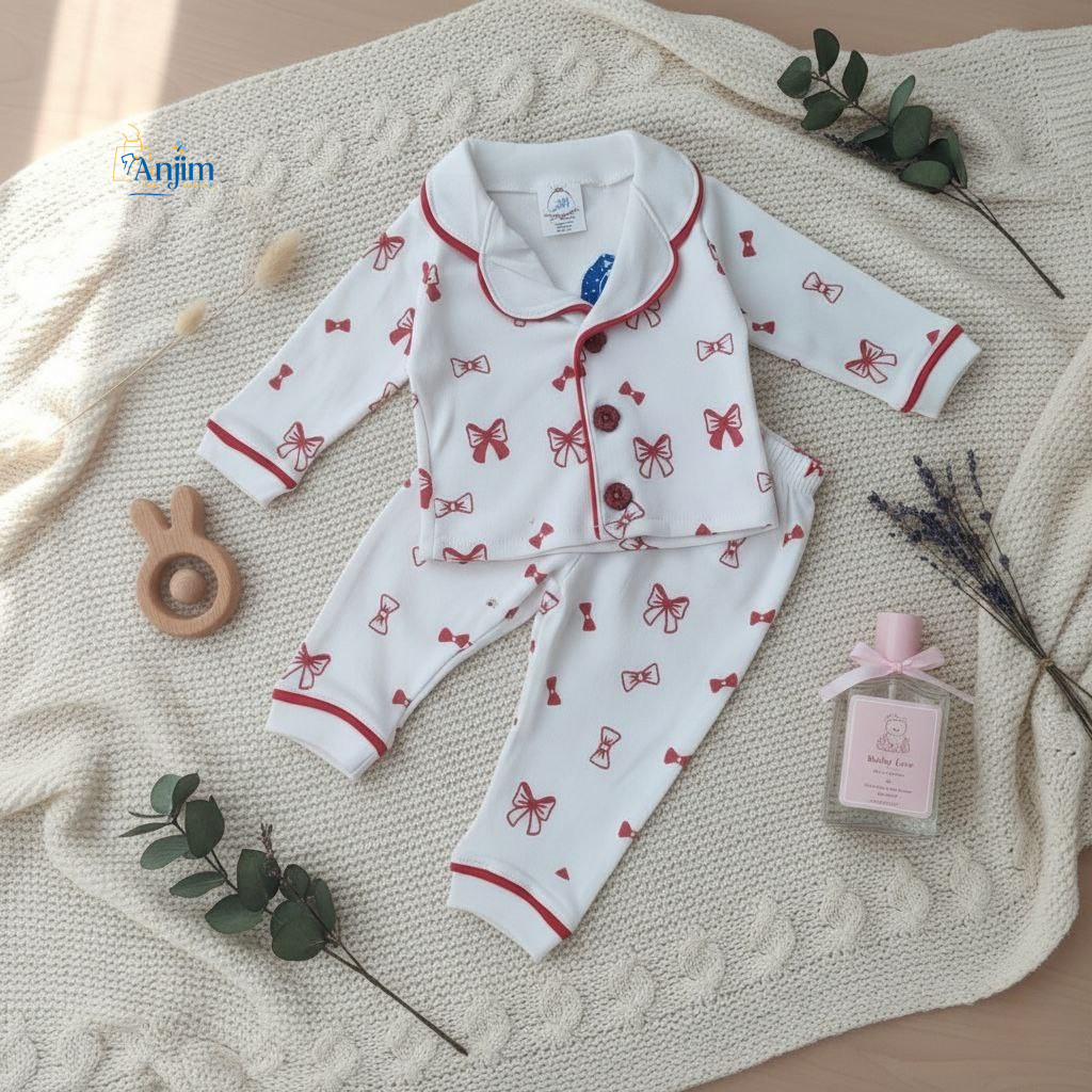 Pyjama Fille « Nœuds » – Douceur & Élégance