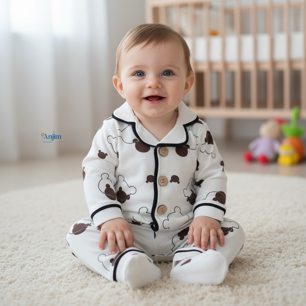 Pyjama Bébé « Doux Ourson » 🧸✨
