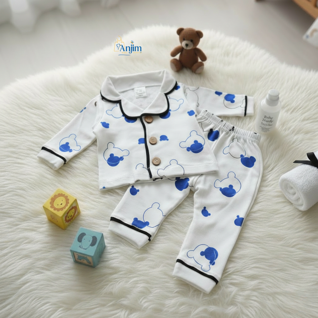 Pyjama Bébé « Douce Nuit Bleu Ourson » 🧸💙