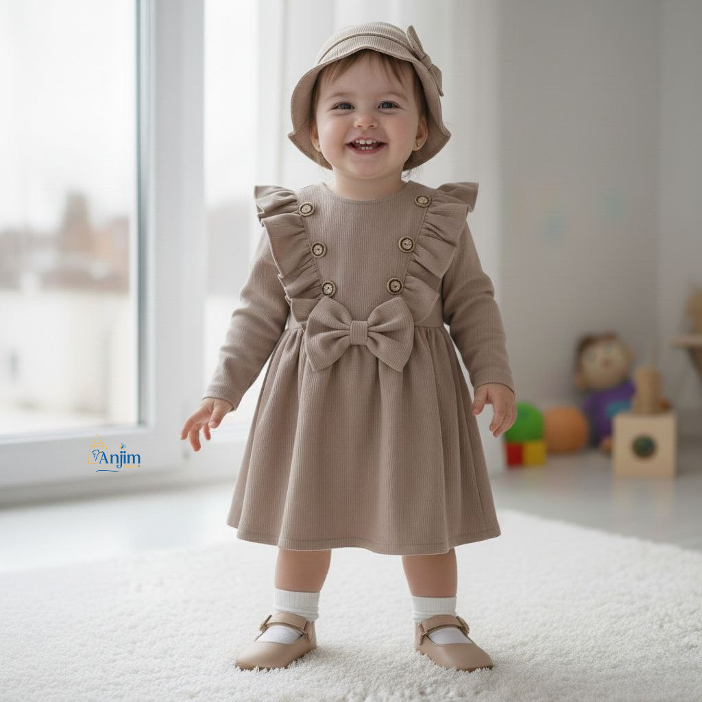 Robe élégante pour fillette avec nœud