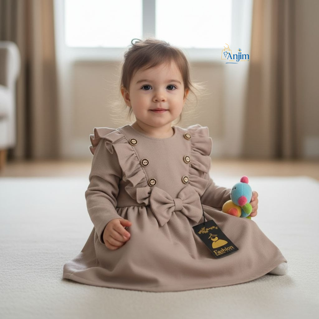 Robe élégante pour fillette avec nœud